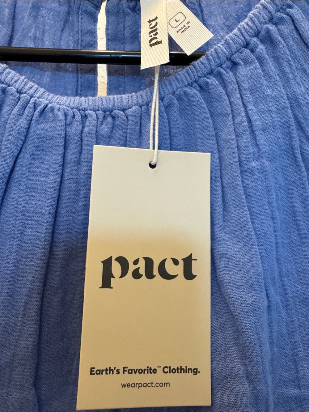 Blue Sleeveless Linen Top by - Picture 2 of 3